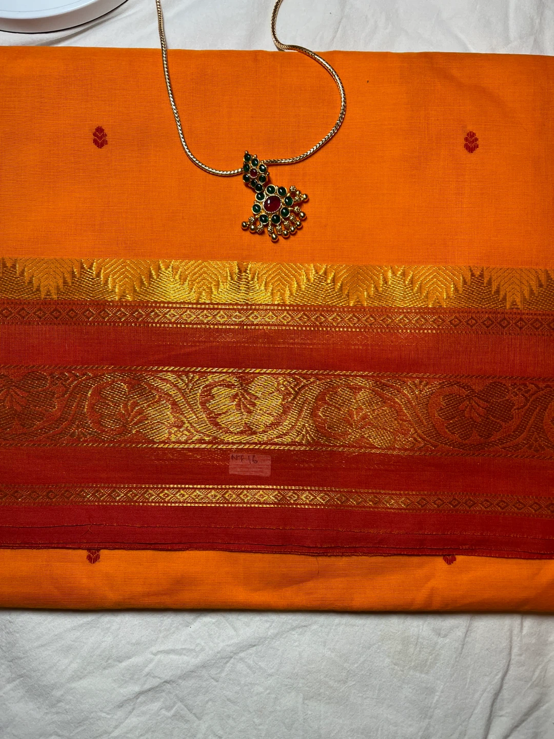 Various Colored Cotton Sarees with Zari Border - photo 4