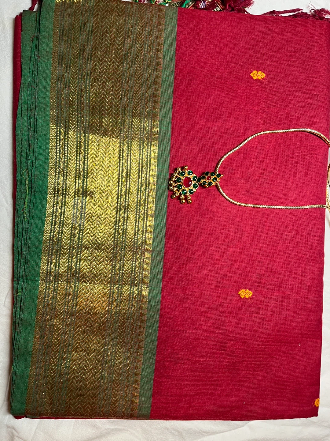 Various Colored Cotton Sarees with Zari Border - photo 5