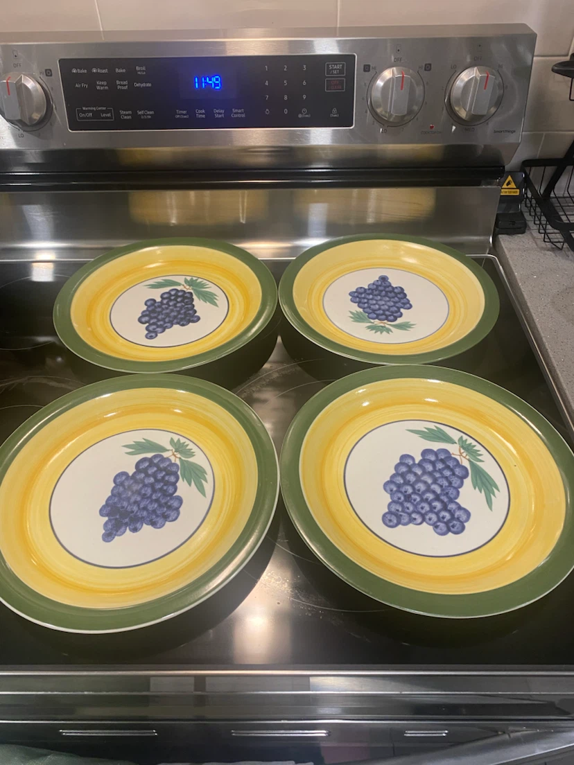 Set of 4 Grape Pattern Dinner Plates - photo 2