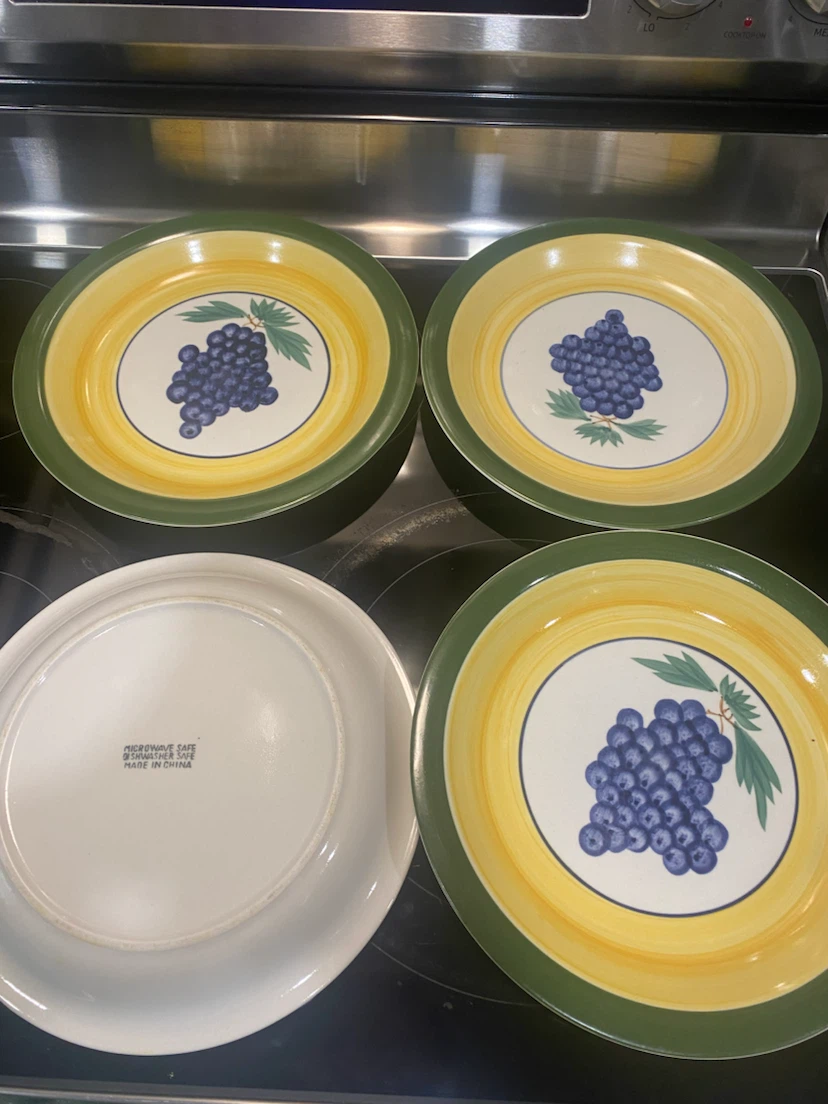Set of 4 Grape Pattern Dinner Plates - photo 4