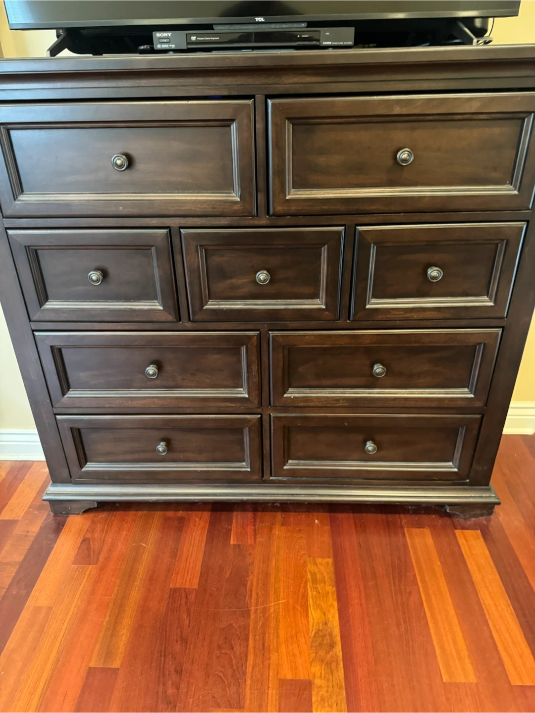 Dark Wood Dresser with 9 Drawers - photo 2
