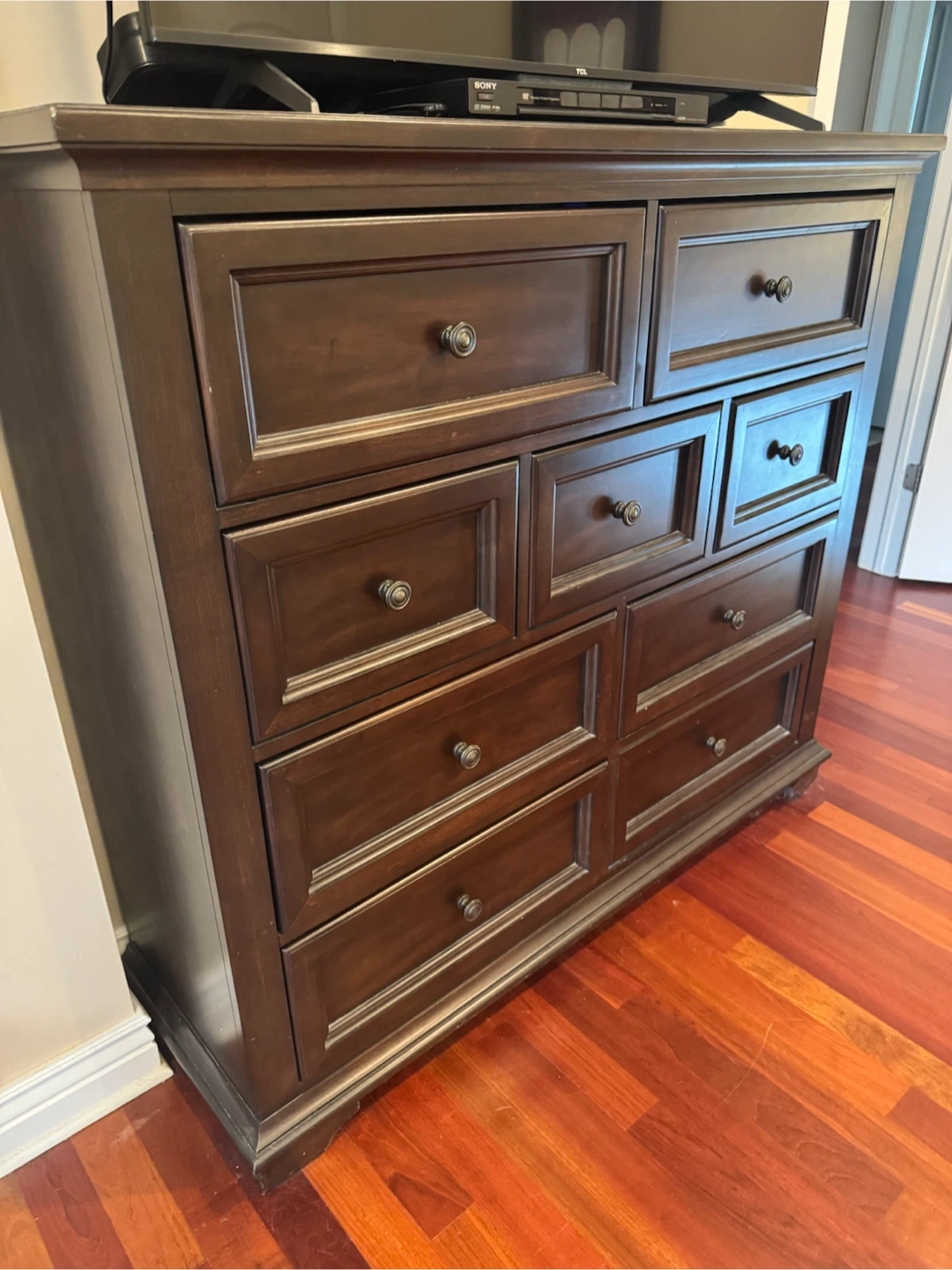 Dark Wood Dresser with 9 Drawers - photo 3