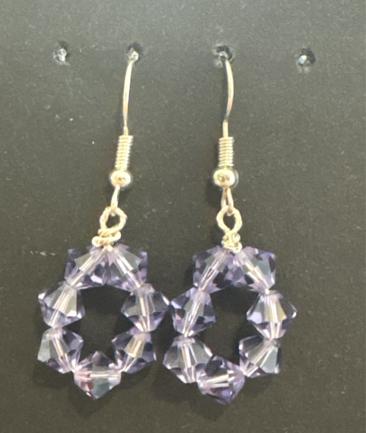 Purple Crystal Starburst Earrings