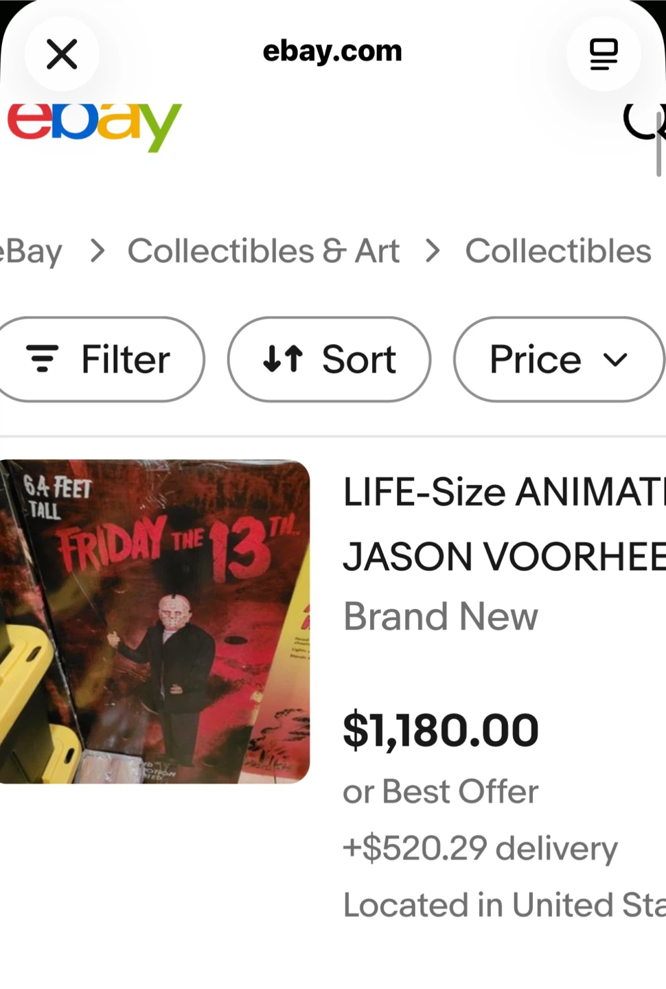 Life-Size Animated Jason Voorhees Prop - photo 2
