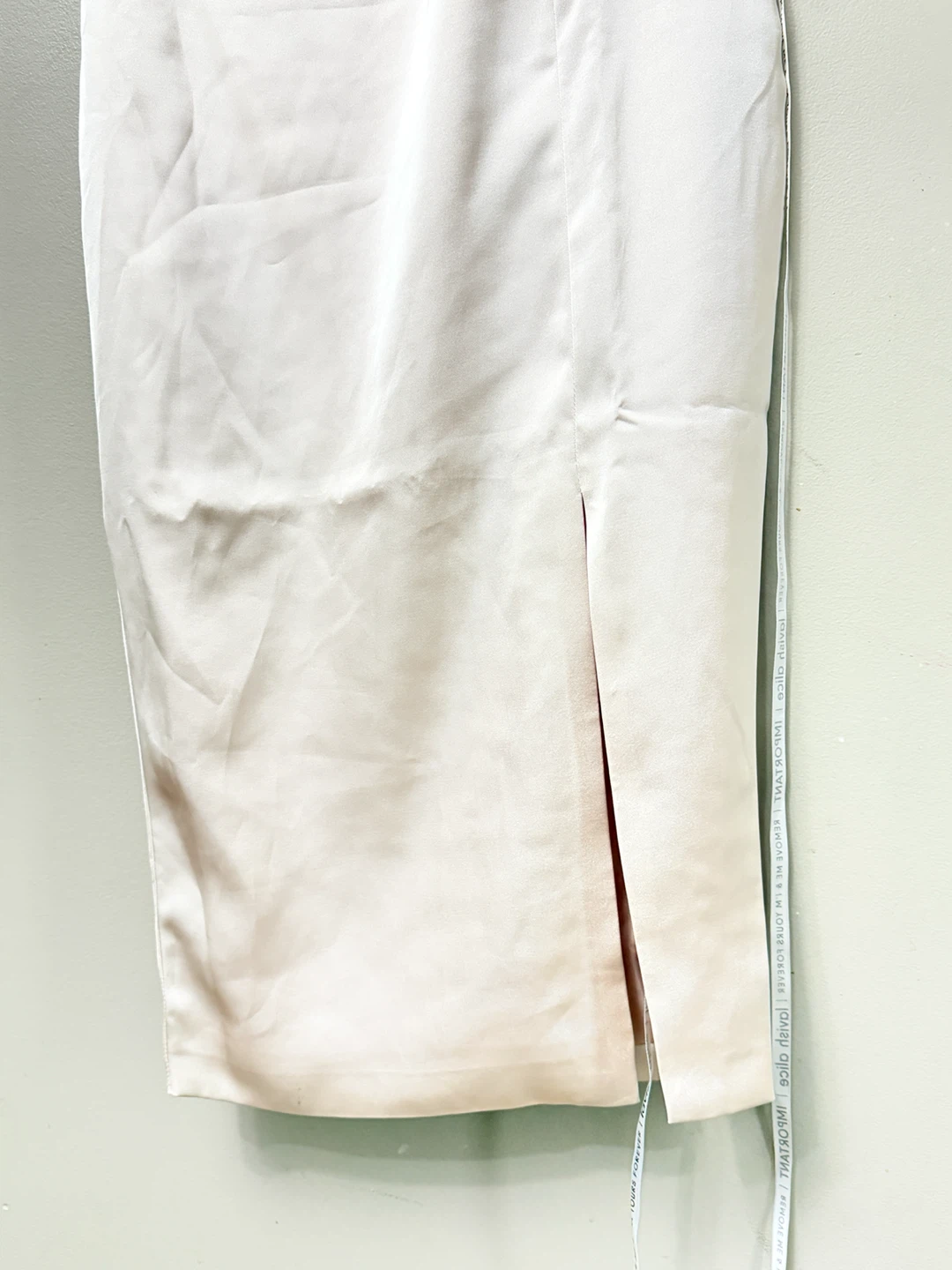 Lavish Alice One-Shoulder Satin Midi Dress Champagne Beige Sz 4 - photo 5