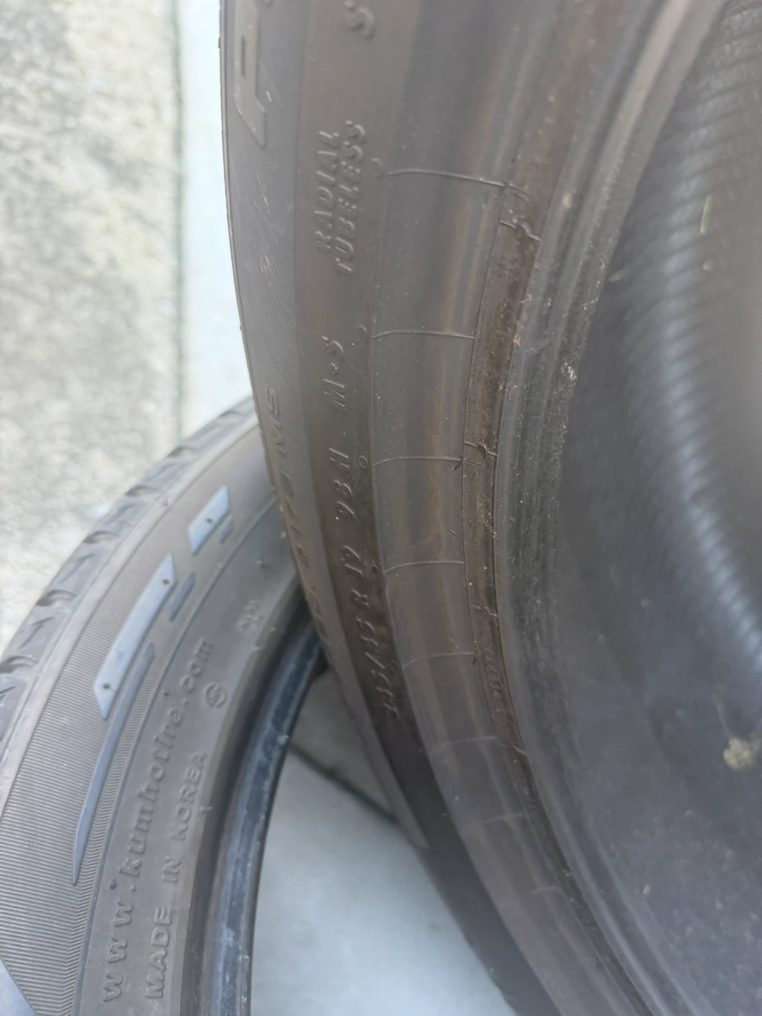 Two Assorted Tires Kumho and Continental 245/45R19