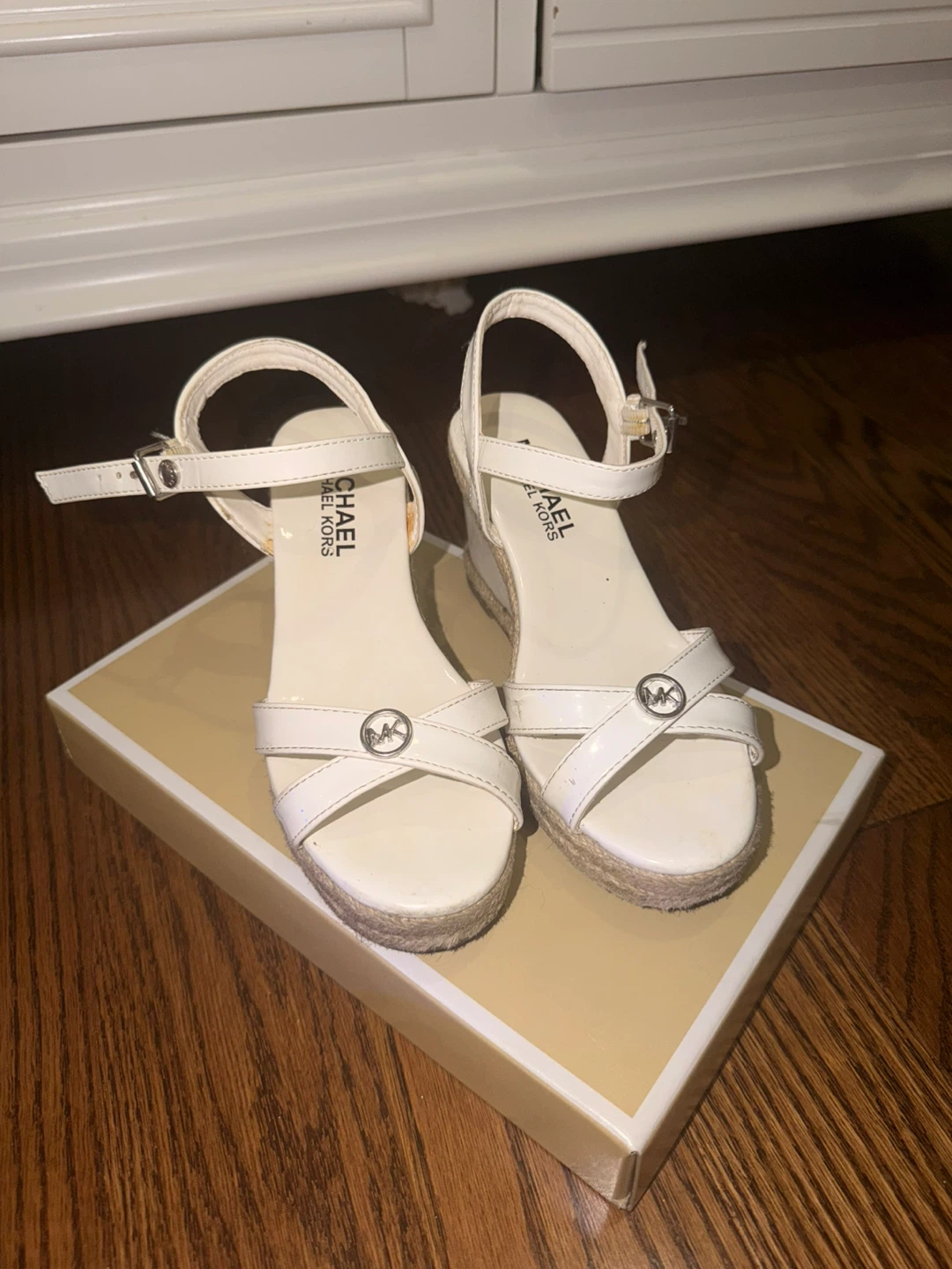 Michael Kors White Wedge Sandals