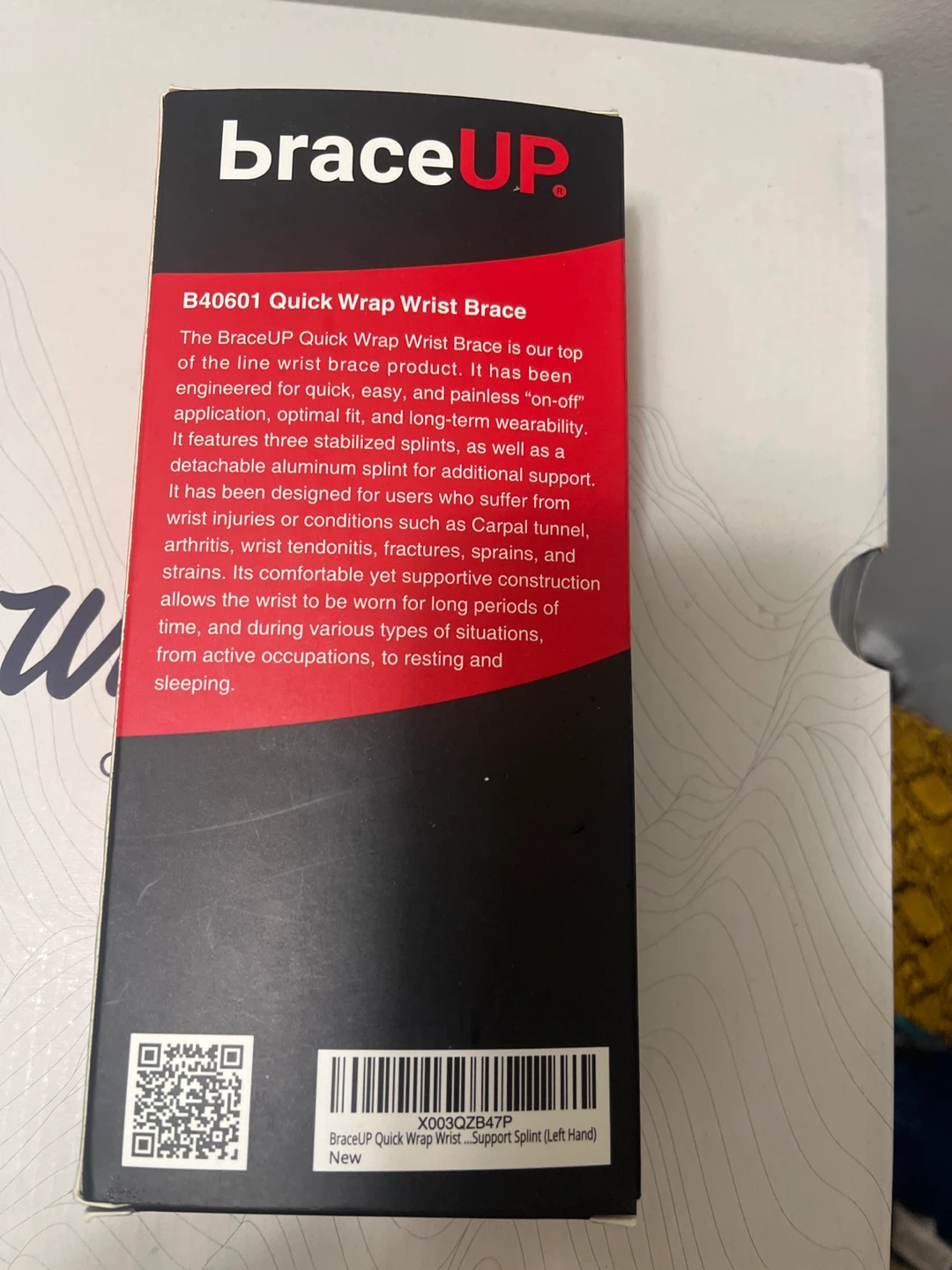 braceUP Quick Wrap Wrist Brace - Left Hand