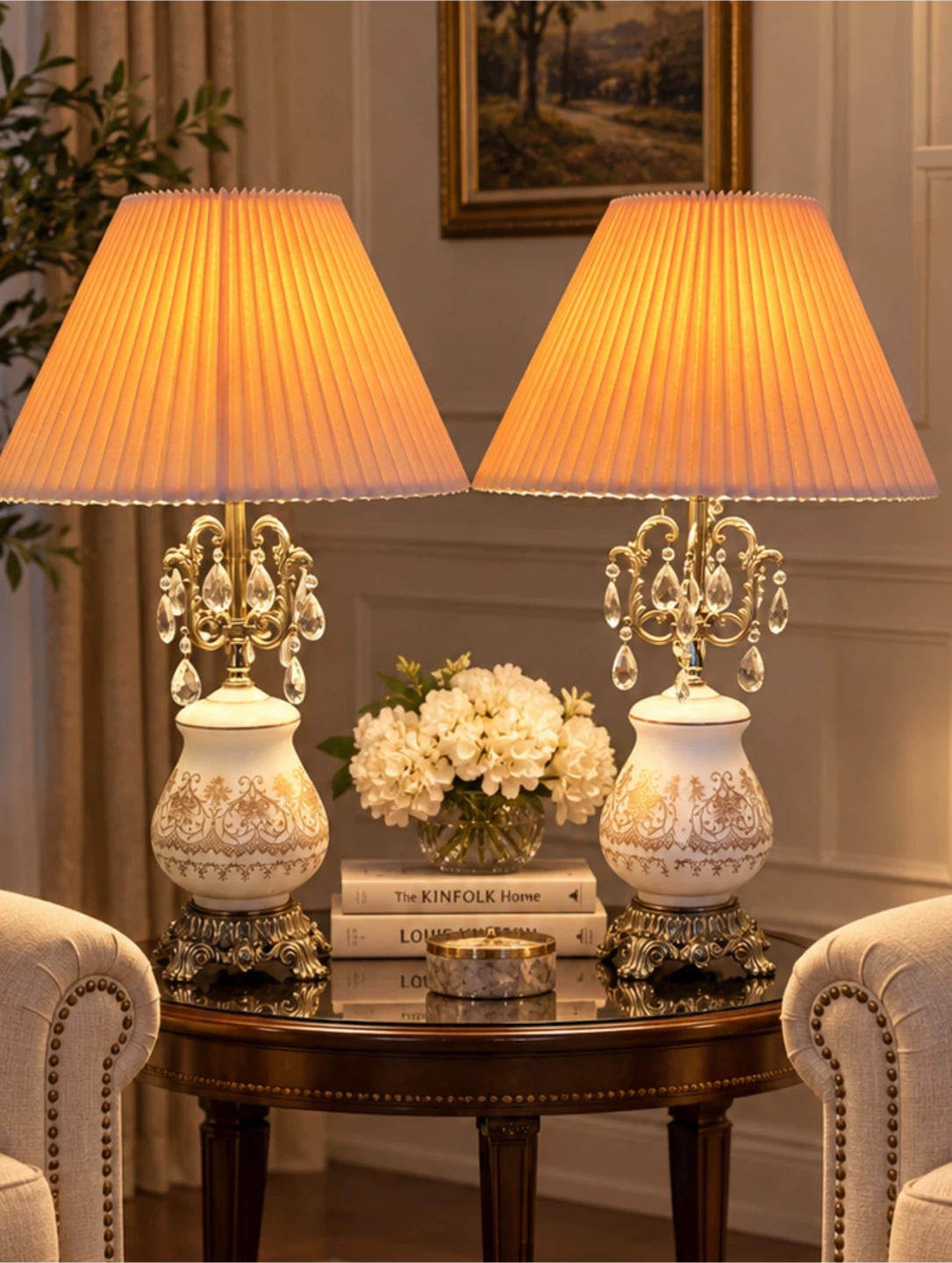 Elegant Crystal Accent Table Lamp. Each