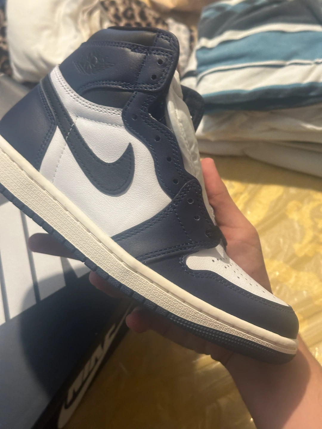 Nike Air Jordan 1 High Navy White Size 5.5 - photo 2