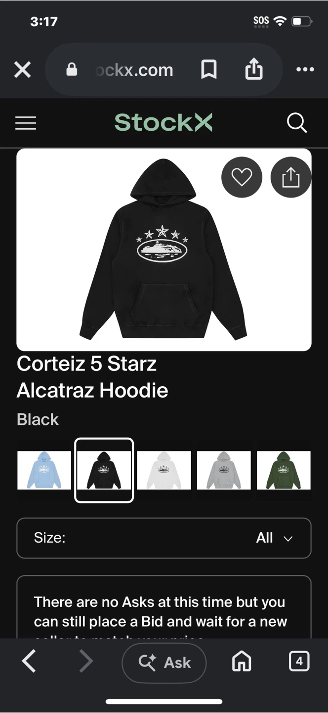 Corteiz 5 Starz Alcatraz Hoodie Black - photo 2