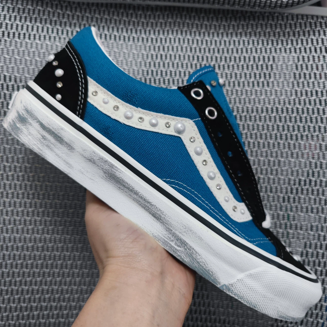 Vans Old Skool Blue Embellished Sneakers - photo 2