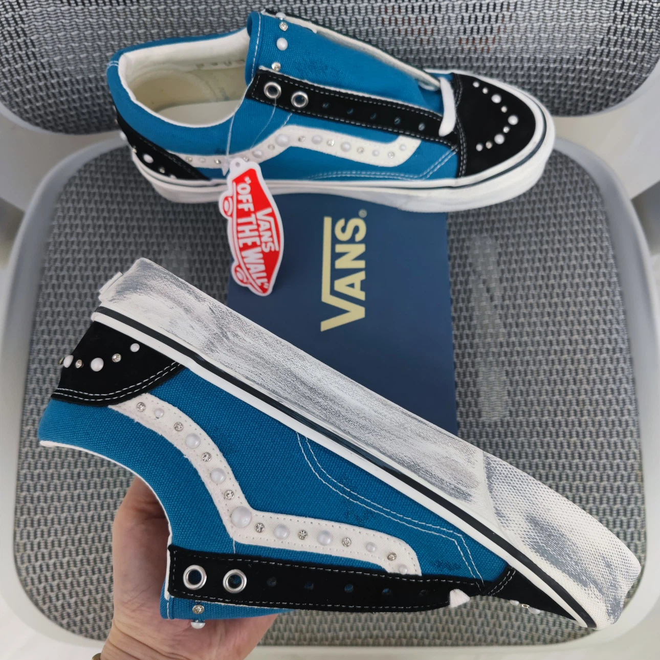 Vans Old Skool Blue Embellished Sneakers - photo 3