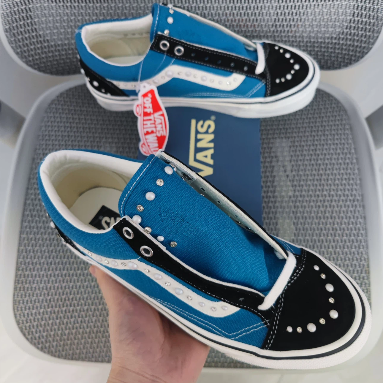 Vans Old Skool Blue Embellished Sneakers - photo 4