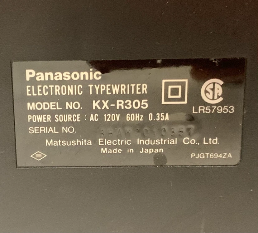 Panasonic Electronic Typewriter KX-R305 - photo 4