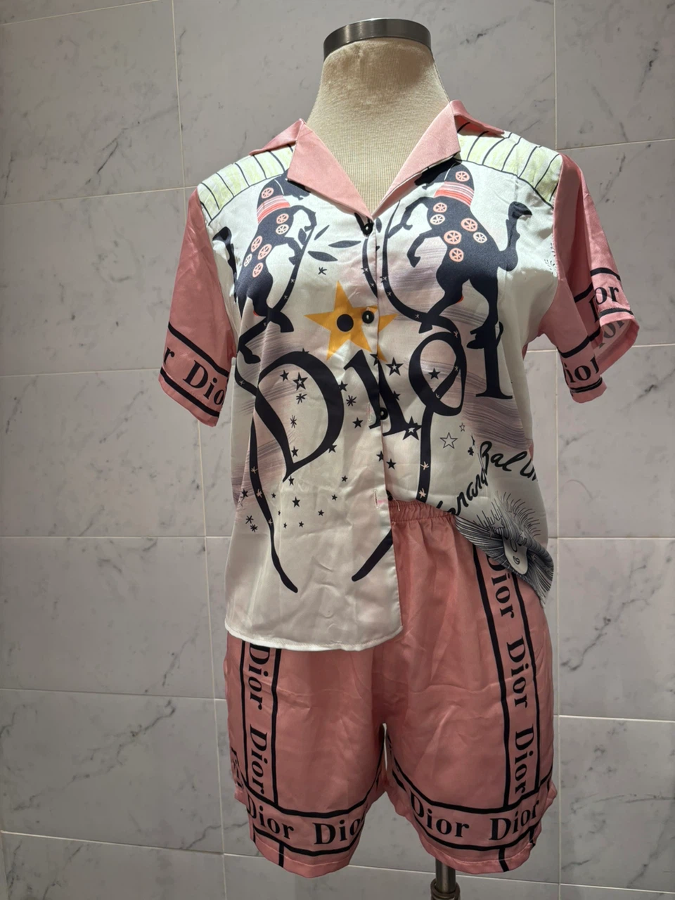 Dior Pink Graphic Pajama Set - photo 2