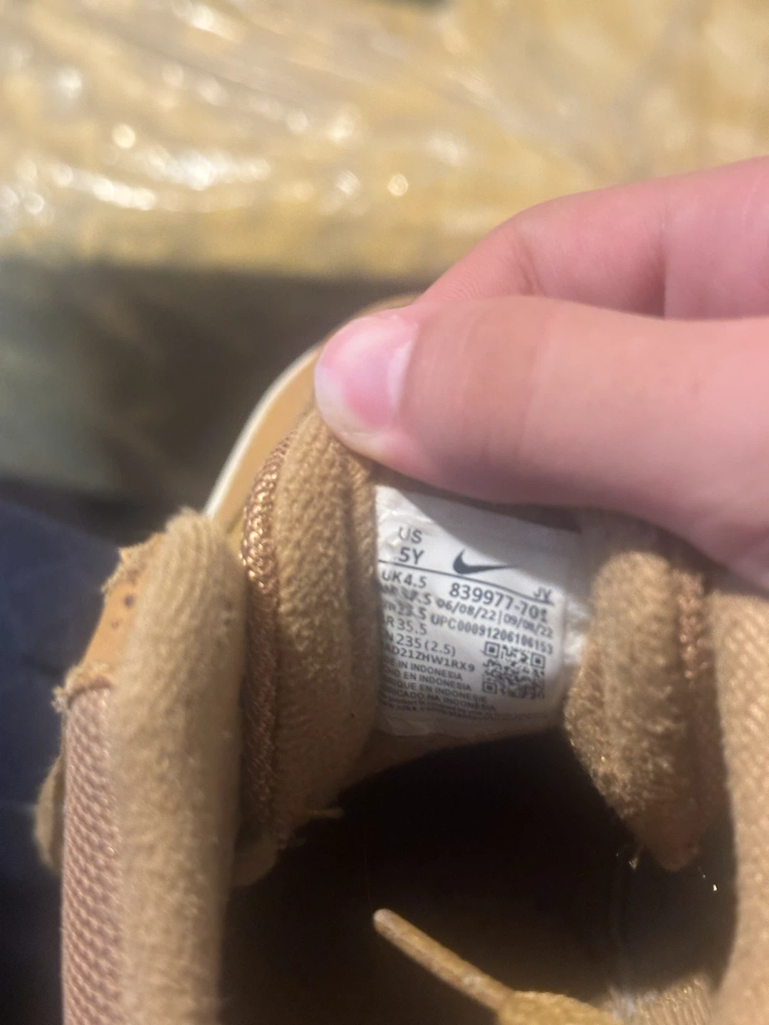 Nike Court Borough Mid 2 Sneakers Wheat Size 5Y - photo 3