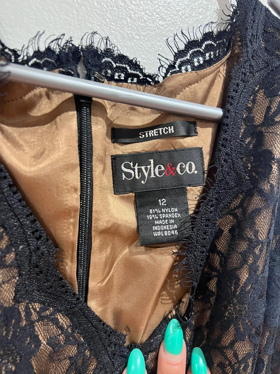 Style & Co. Black Lace Dress, Size 12 - photo 3
