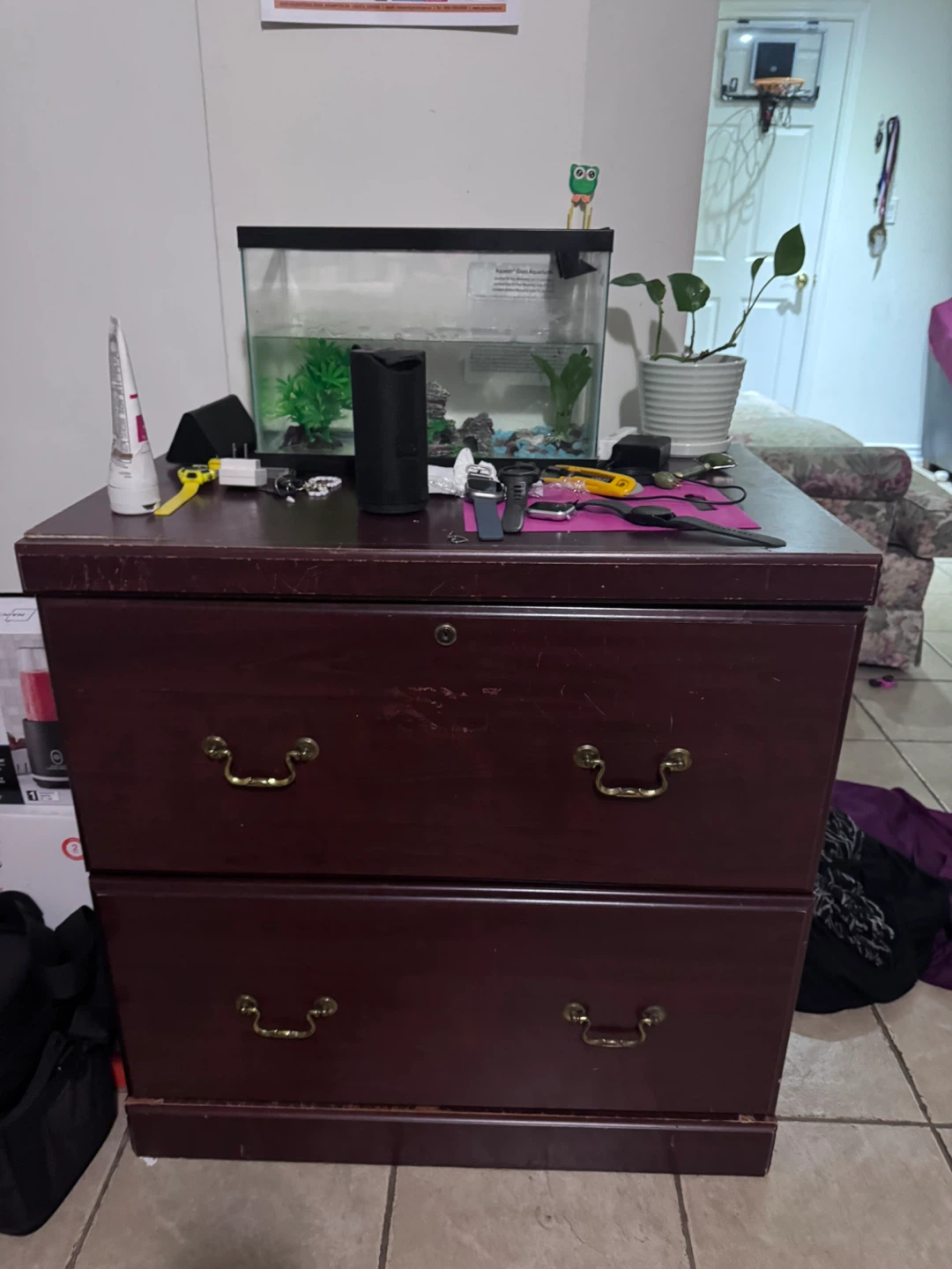 2-Drawer Wooden Filing Cabinet and multi purpose stand