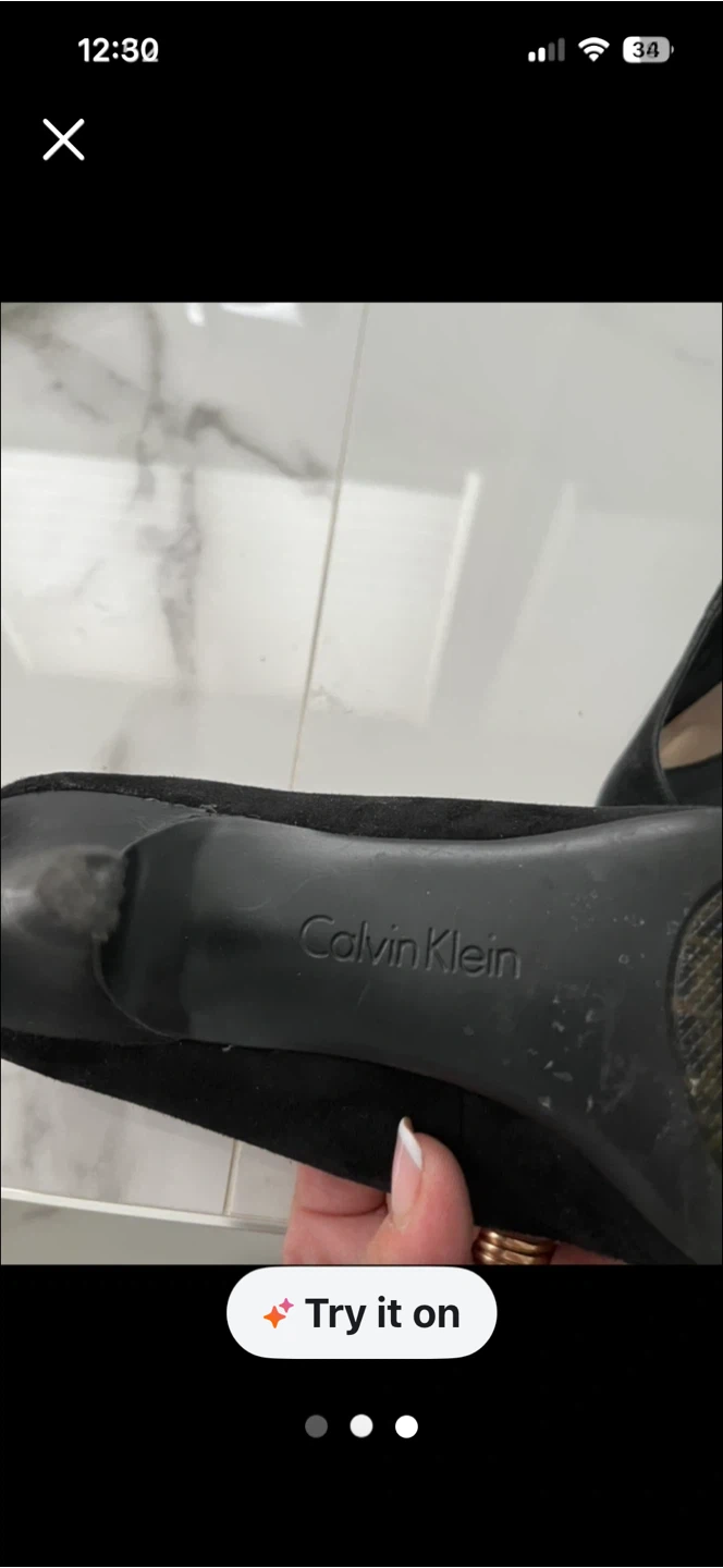 Calvin Klein Black Suede Heels - photo 3