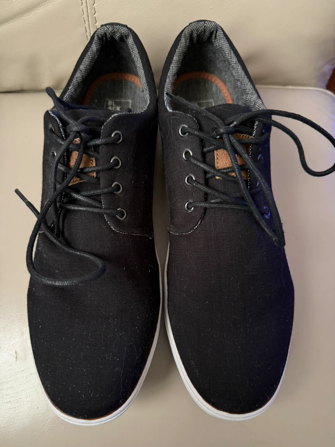 Black Canvas Low-Top Sneakers size 12