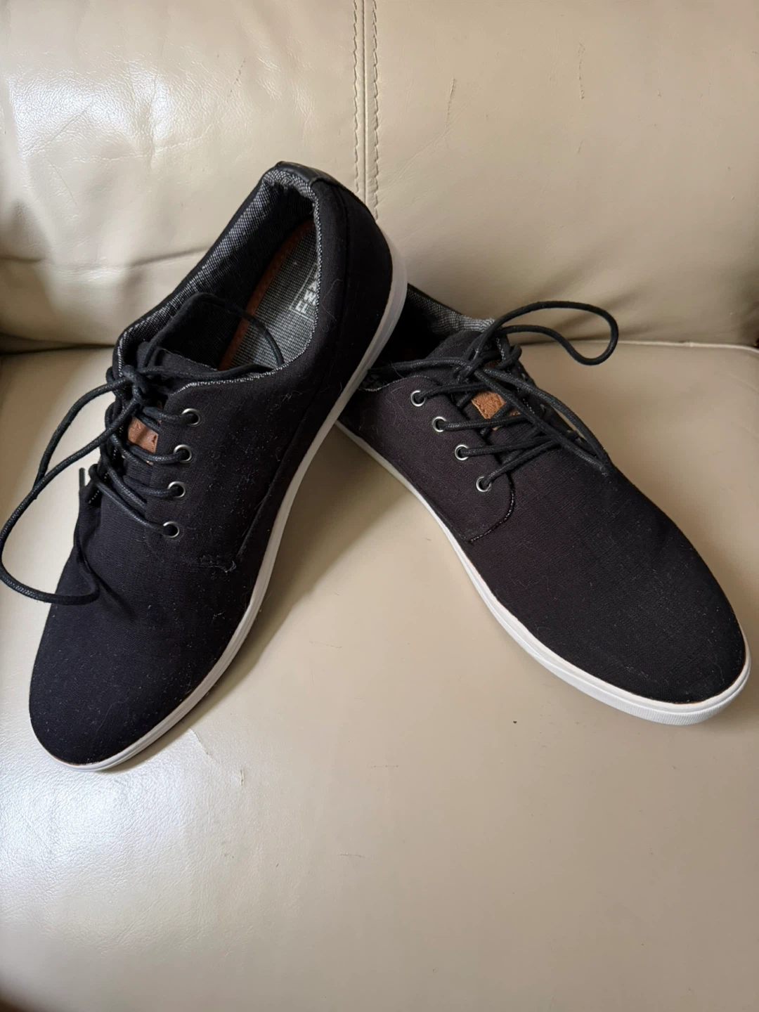 Black Canvas Low-Top Sneakers size 12 - photo 2