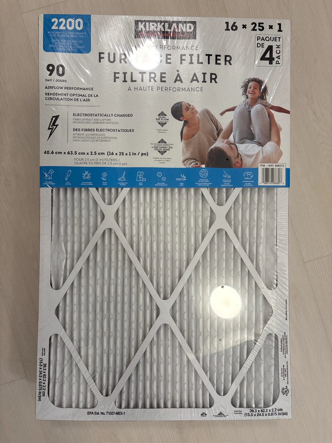 Furnace Air Filter 16" x 25" x 1"