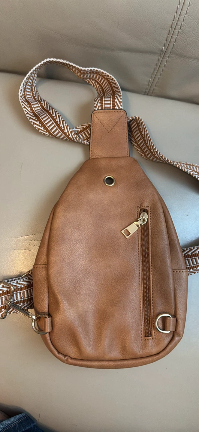 Bostanten Brown Faux Leather Sling Bag brand new - photo 2