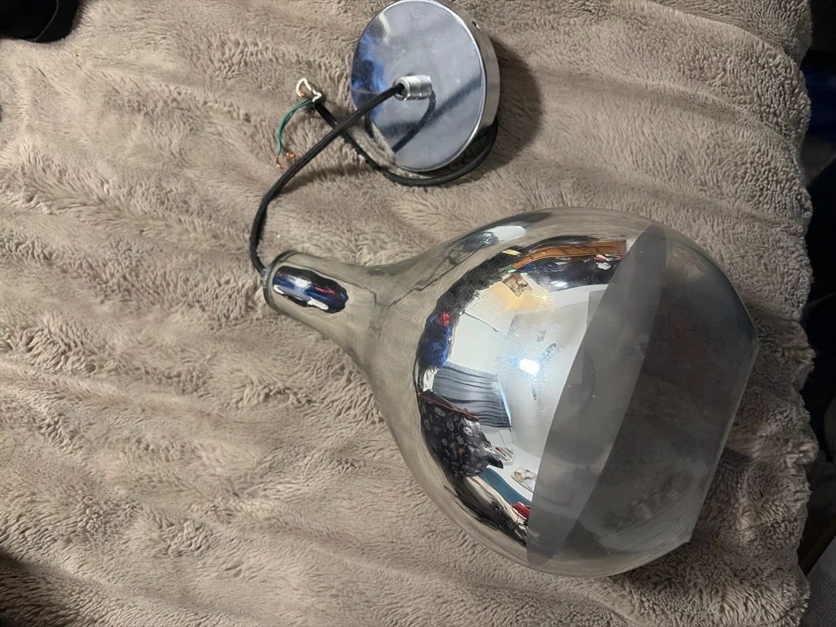 Chrome and Glass Pendant Light