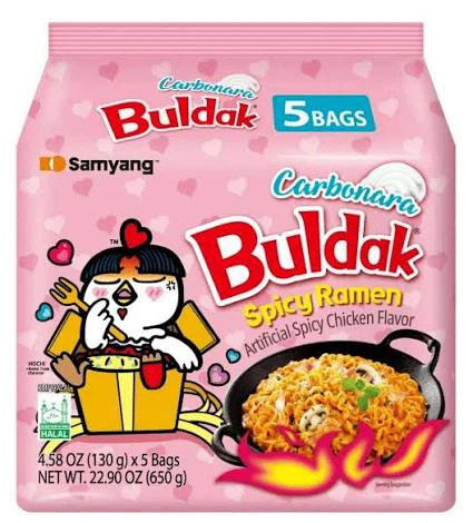Samyang Buldak Carbonara Spicy Ramen - 5 Bags