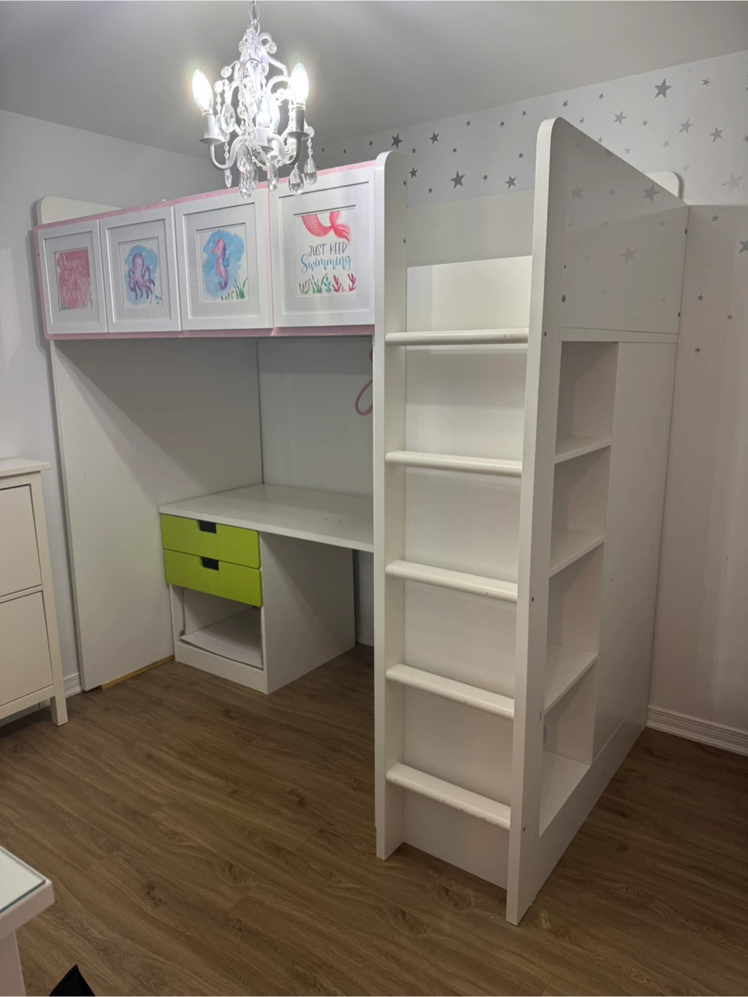 IKEA SMASTAD White Loft Bed with Desk and Storage