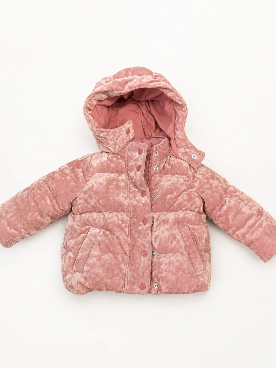 Pink Velvet Puffer Jacket