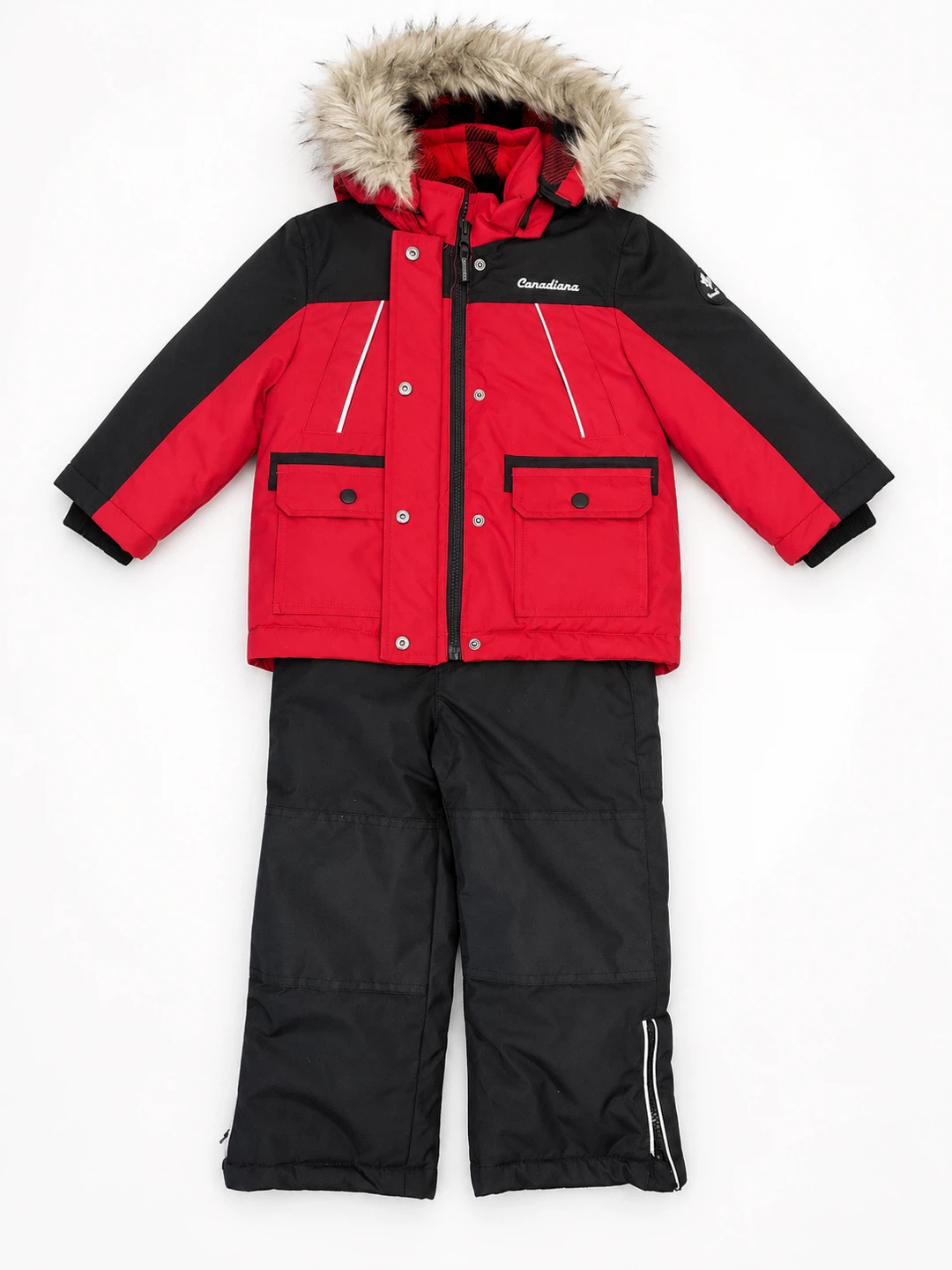 Canadiana Kids Snow Suit - Red and Black
