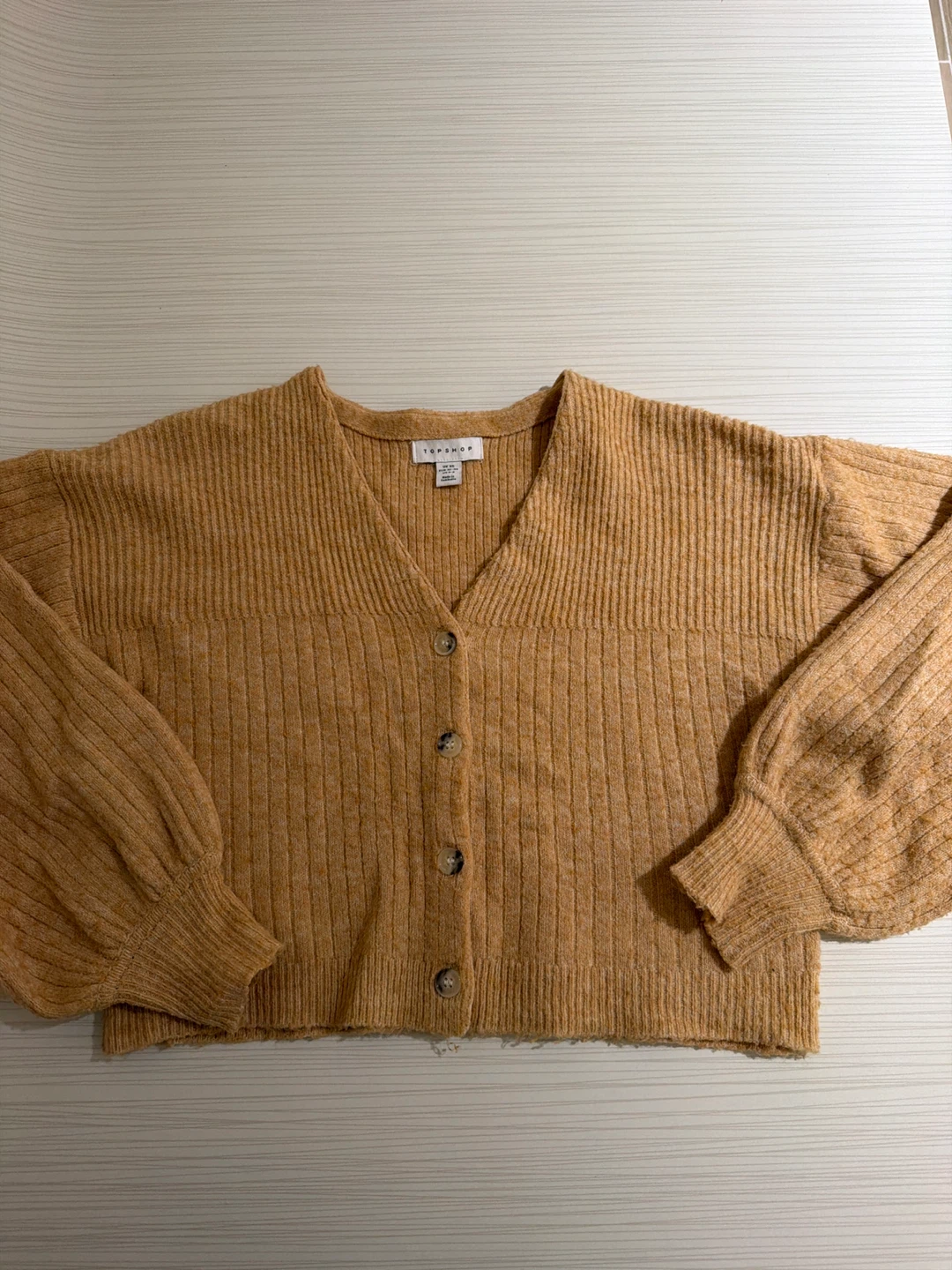 Topshop Ribbed Button-Up Cardigan