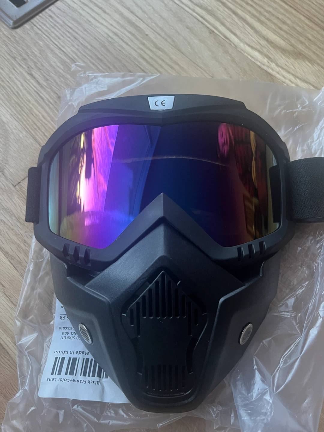 Black Protective Goggles with Detachable Mask