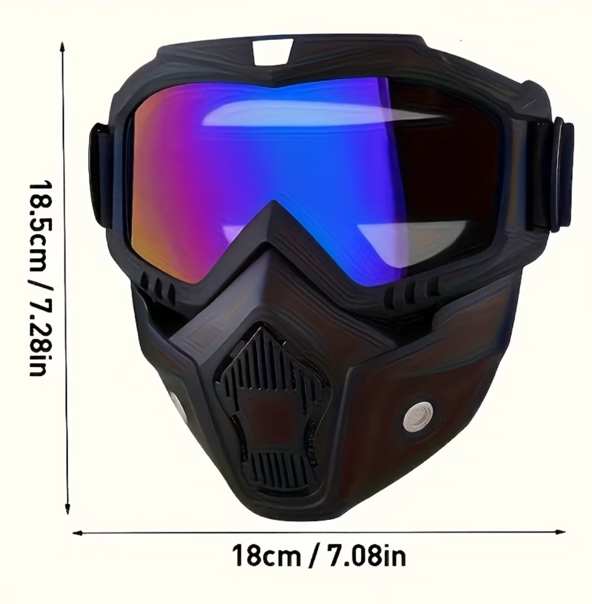 Black Protective Goggles with Detachable Mask - photo 2