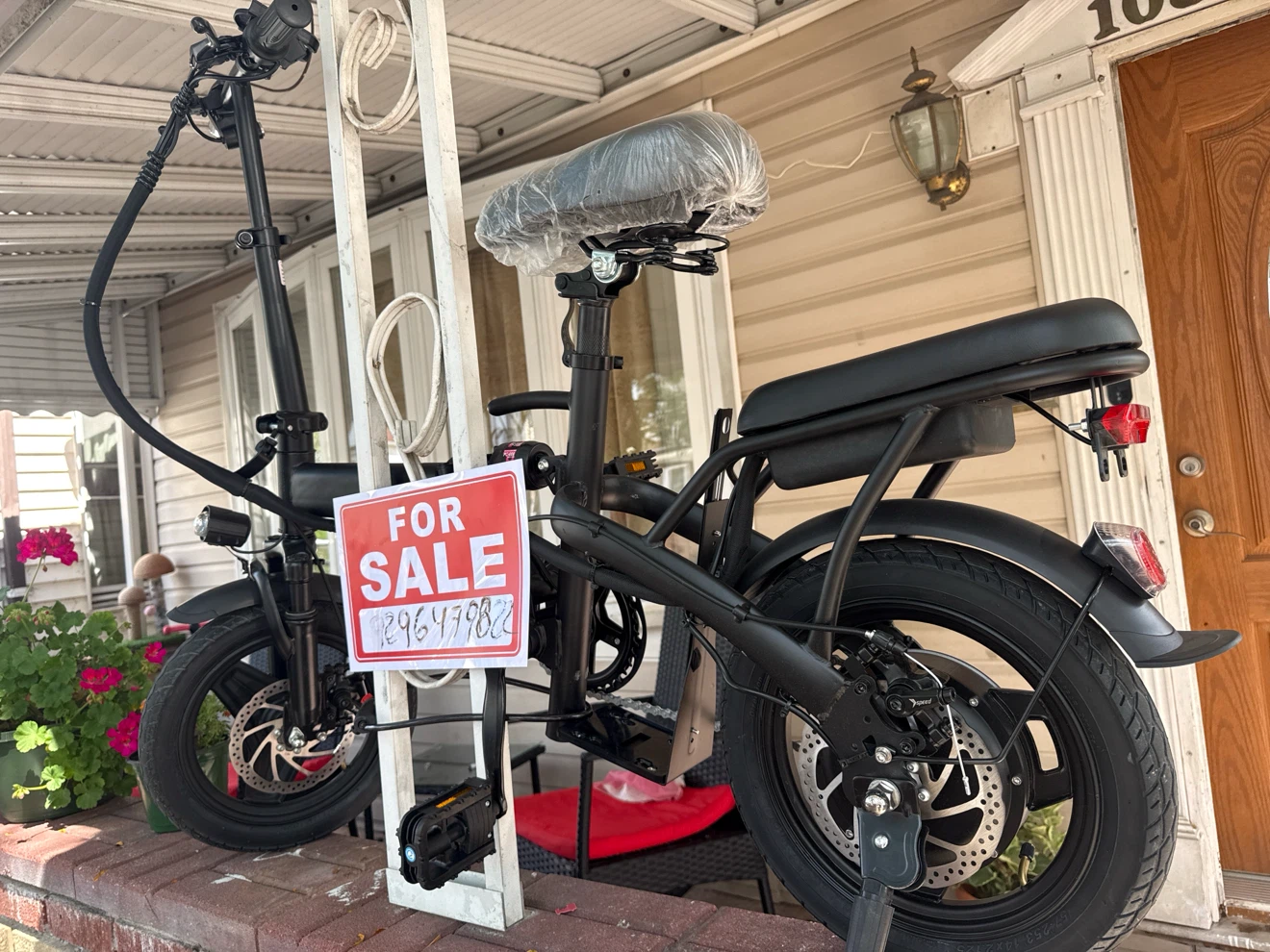 Black Folding Electric Bike