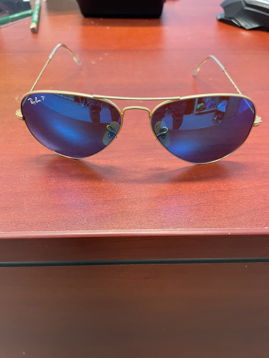 Ray-Ban Aviator Polarized Sunglasses - Blue Mirrored Lenses - photo 2