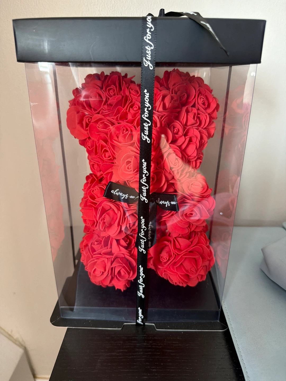 Red Rose Bear with "Just For You" Ribbon