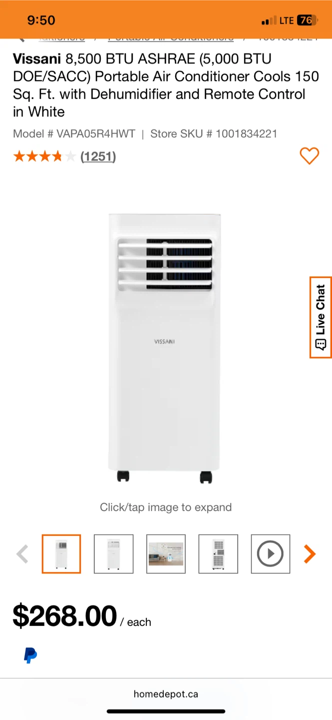Vissani Portable Air Conditioner