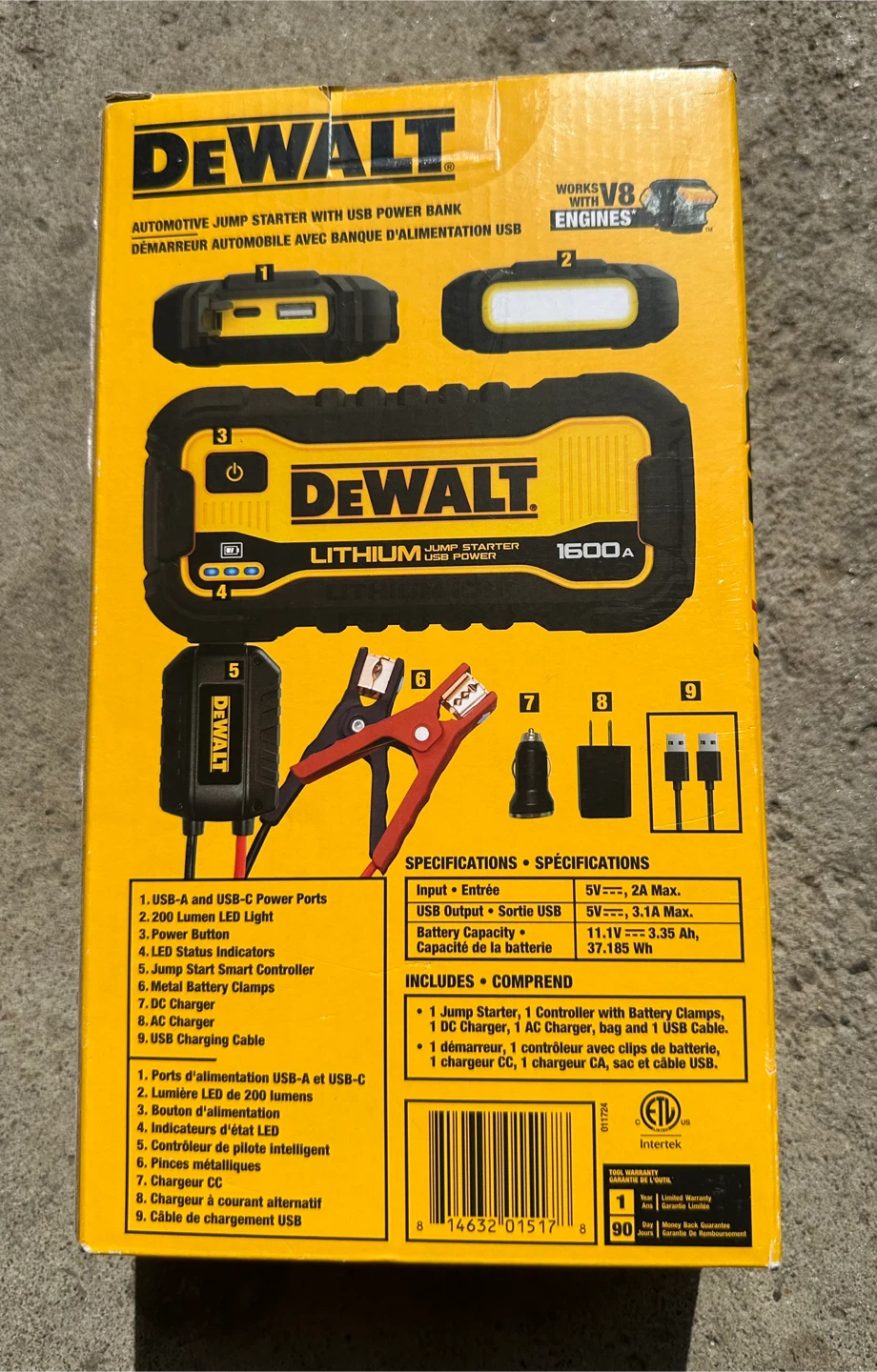 DeWalt 1600A Automotive Jump Starter with USB Power Bank - photo 2