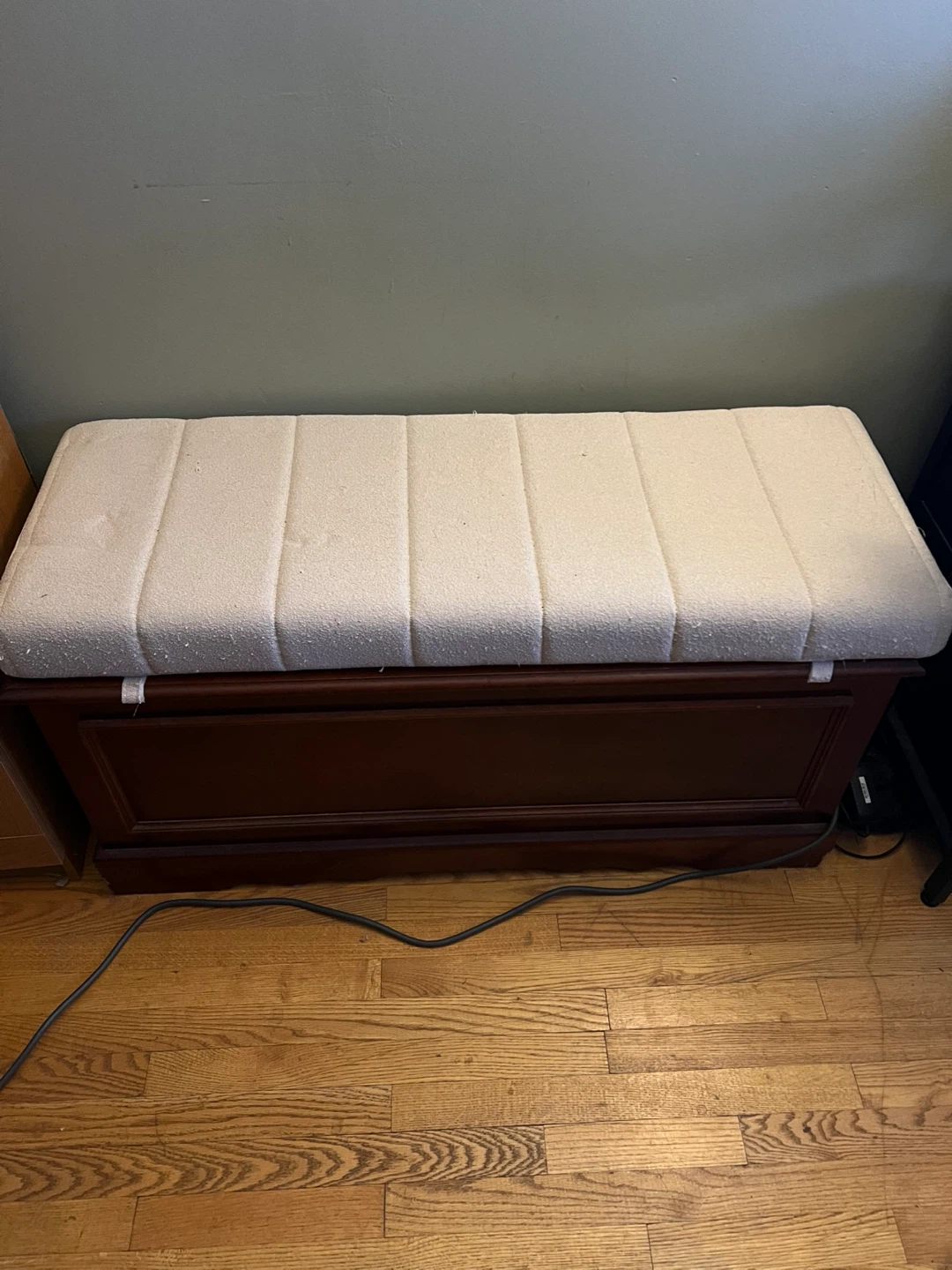 Wooden Storage Bench with Padded Seat