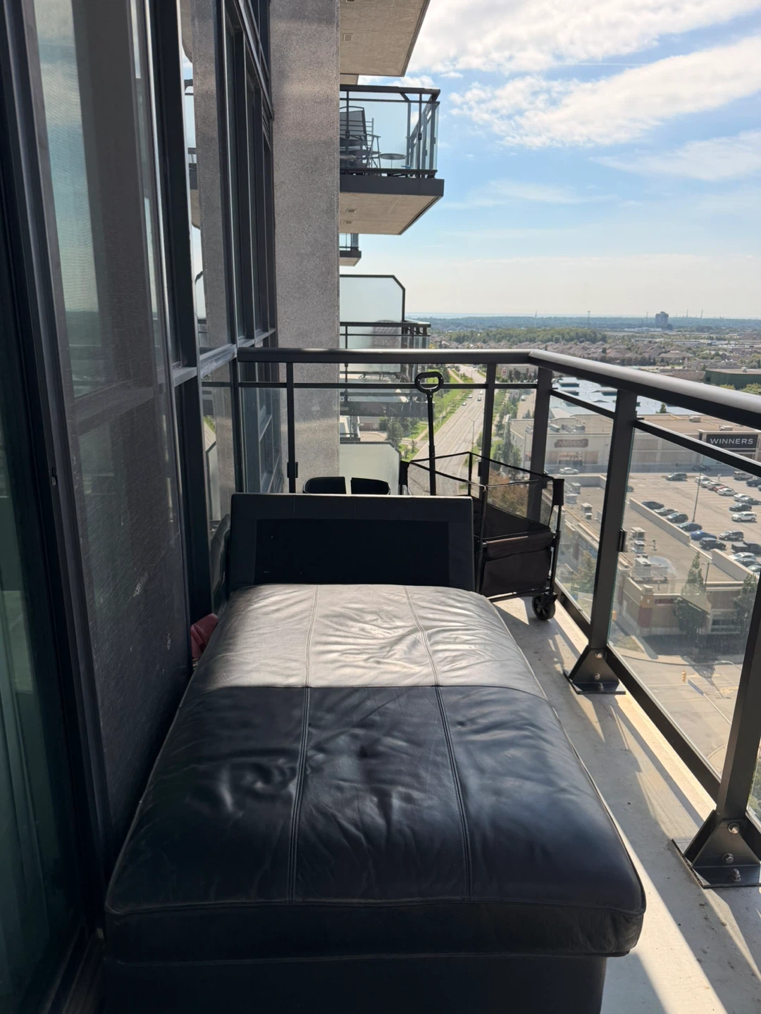 Black Leather Chaise Lounge