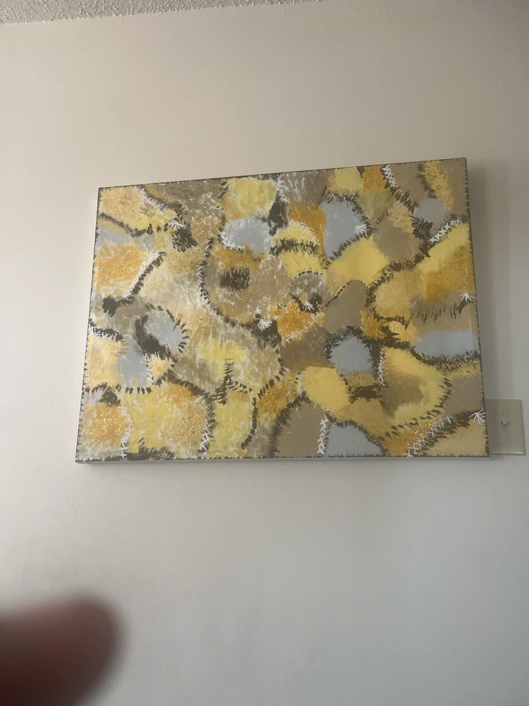 Abstract Yellow and Grey Canvas Wall Art
