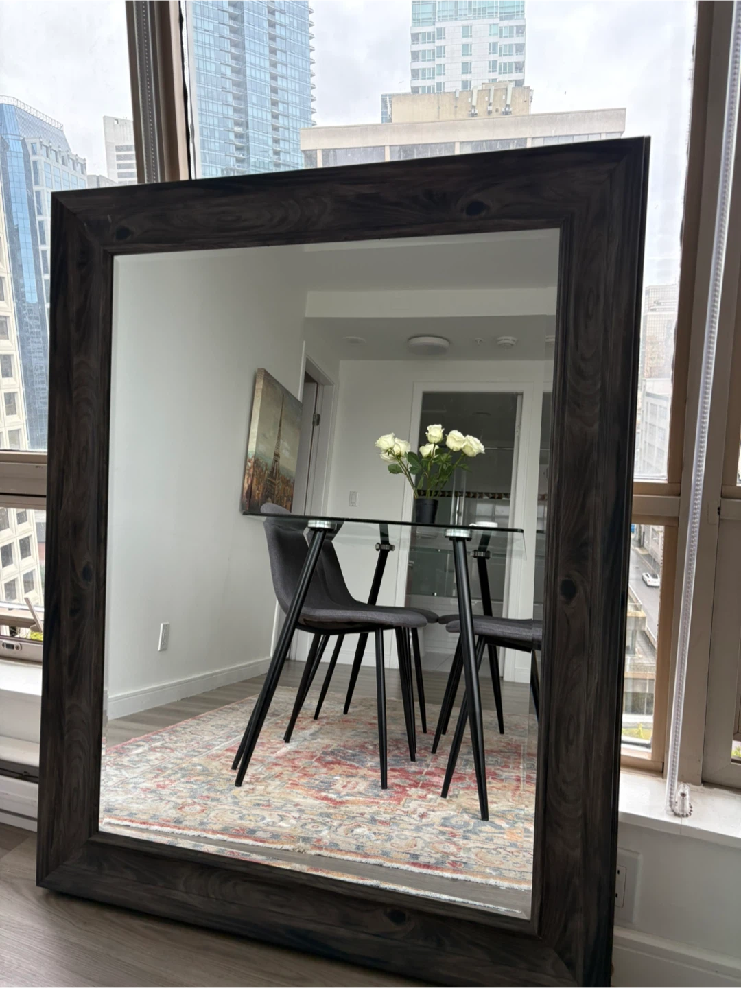 Large Wooden Frame Mirror