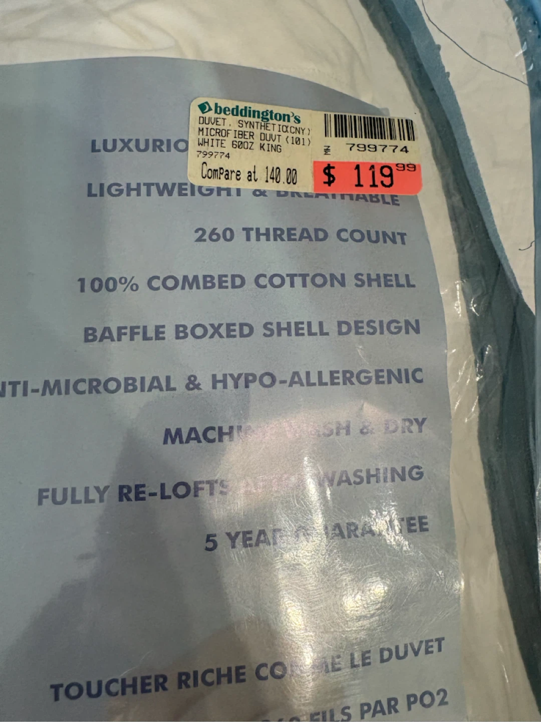 Beddingtons King Size Micro-Fibre Duvet - photo 4