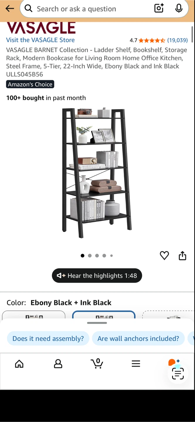 VASAGLE Barnet 5-Tier Ladder Shelf - photo 5
