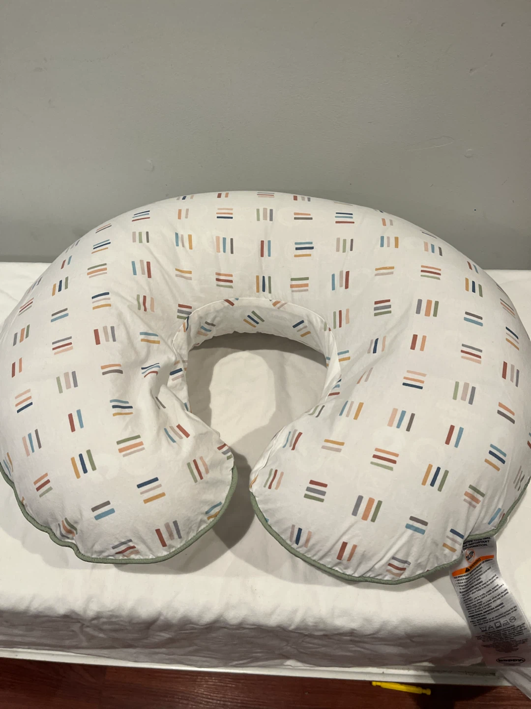 Boppy Nursing Pillow with White Patterned Cover