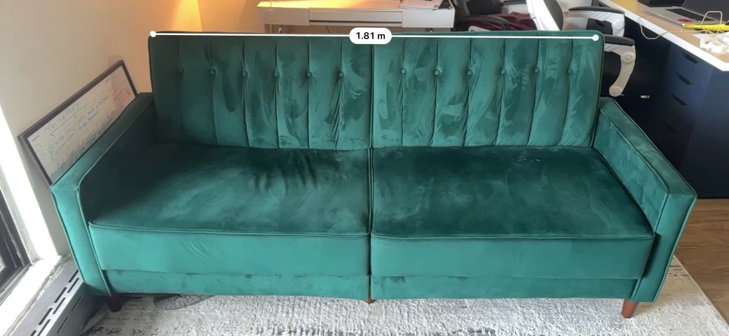 AVAILABLE !! Green Velvet Sofa Bed - photo 4