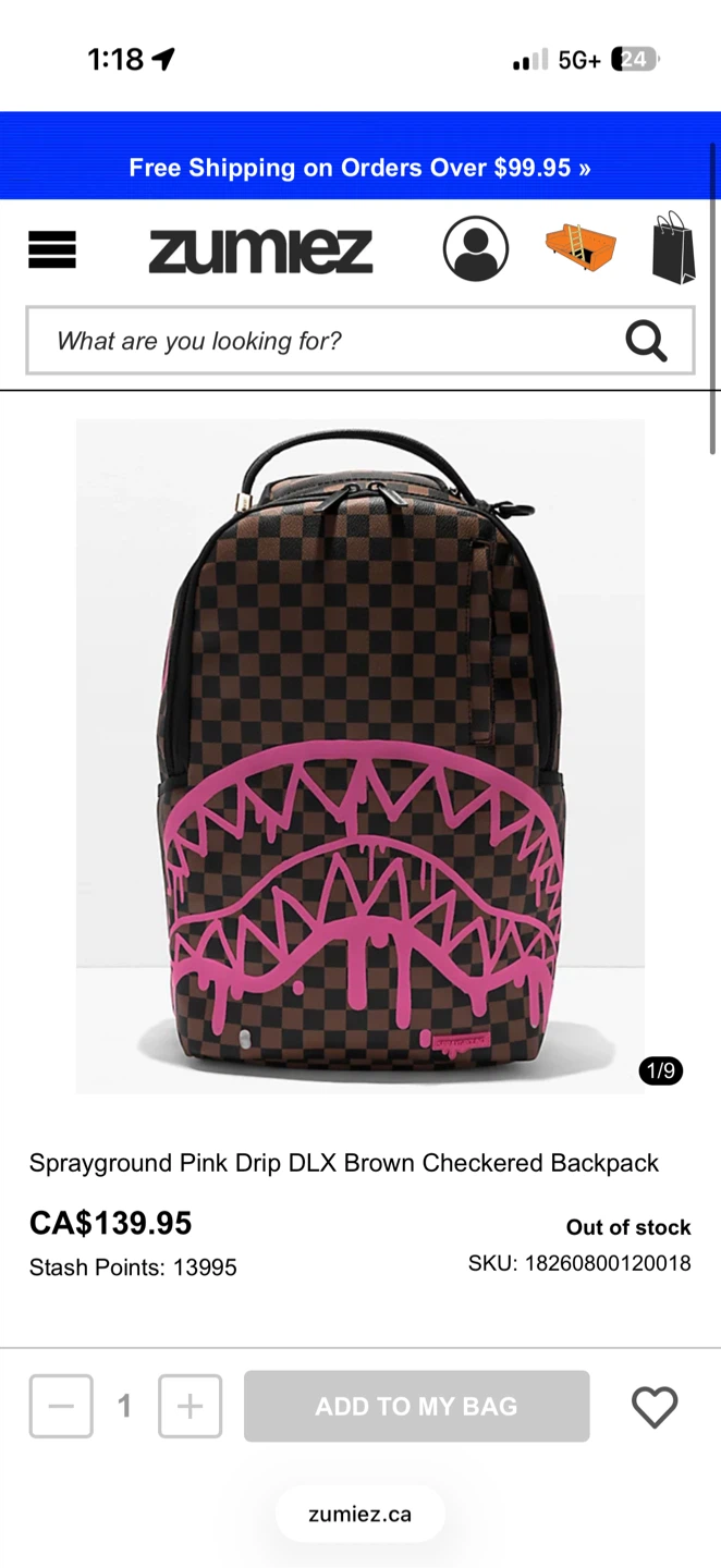 Sprayground Pink Drip DLX Brown Checkered Backpack - photo 4